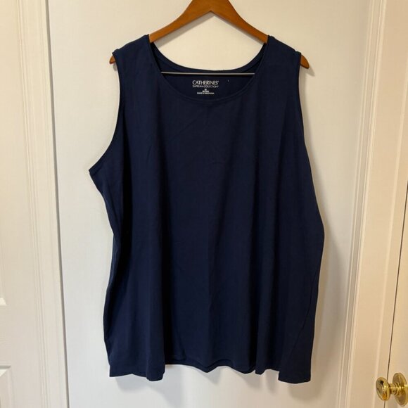 Catherines Suprema Collection Navy Blue Sleeveless Tank Top 3X - Picture 2 of 7